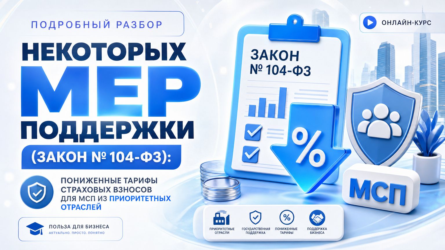 Подробный разбор некоторых мер поддержки (Закон № 104-ФЗ): пониженные тарифы страховых взносов для МСП из приоритетных отраслей
