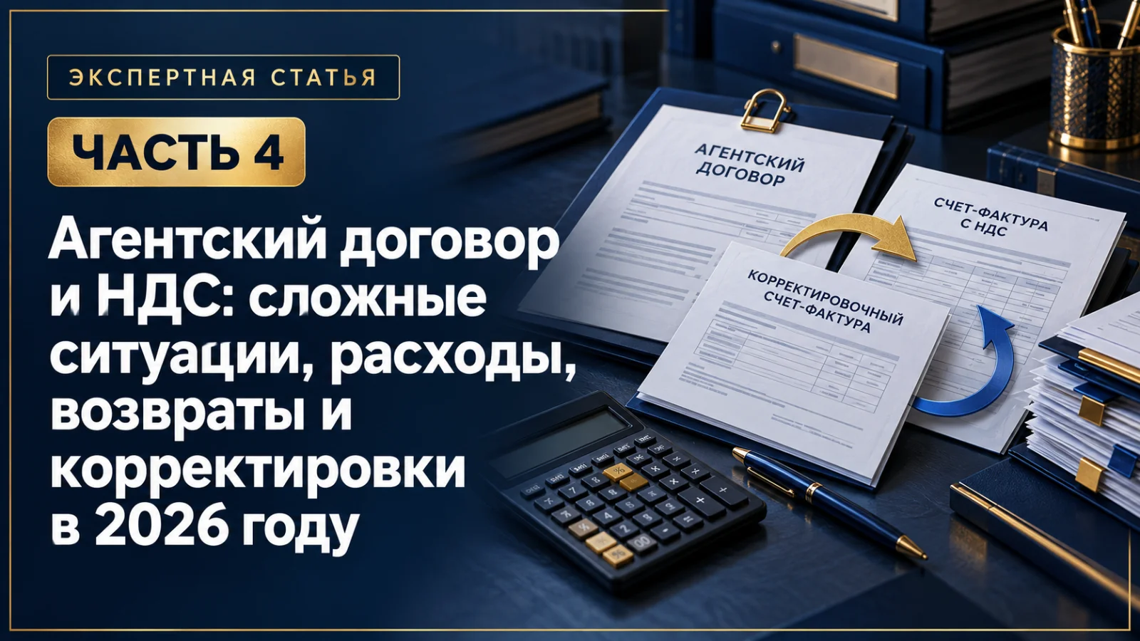 Агентский договор и НДС: сложные ситуации, расходы, возвраты и корректировки в 2026 году